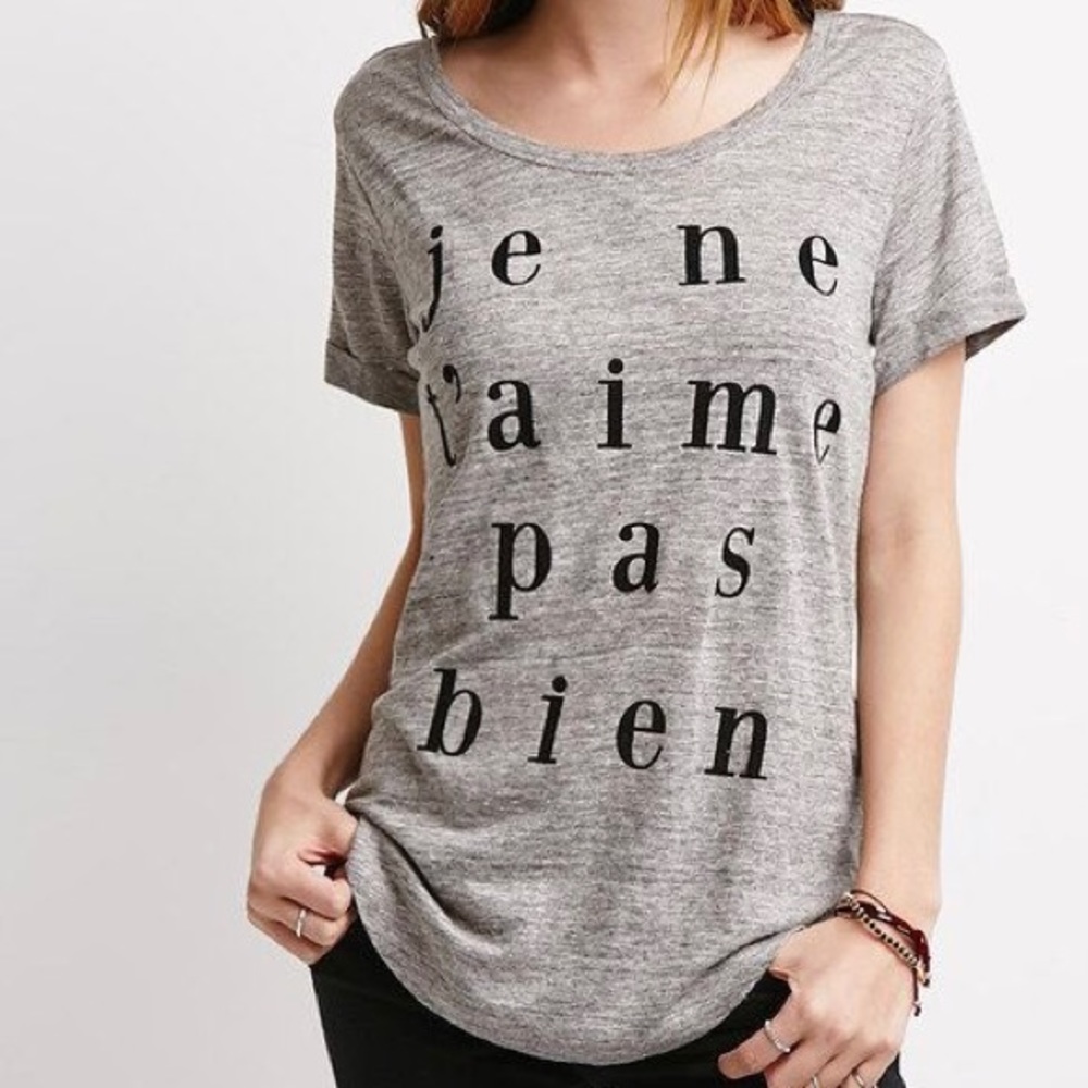 NWT Forever 21 Grey Linen Size Large T-Shirt